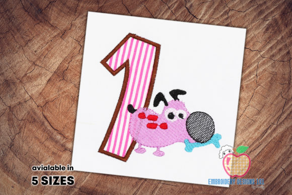 A Dog Near the First Birthday One: A Versatile Embroidery Design