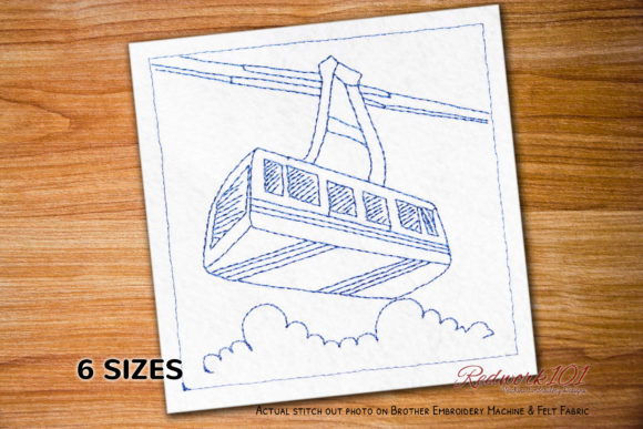 Aerial Tramway Lineart: A Transportation-Themed Embroidery Review