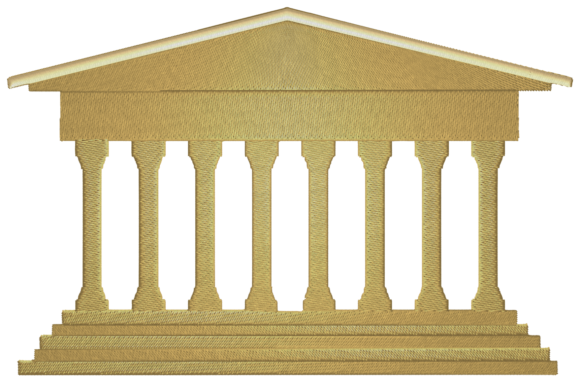 Ancient Greek Temple: A Timeless Embroidery Design for Seasonal Creations