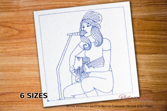 Beautiful Passionate Female Singer Embroidery Review