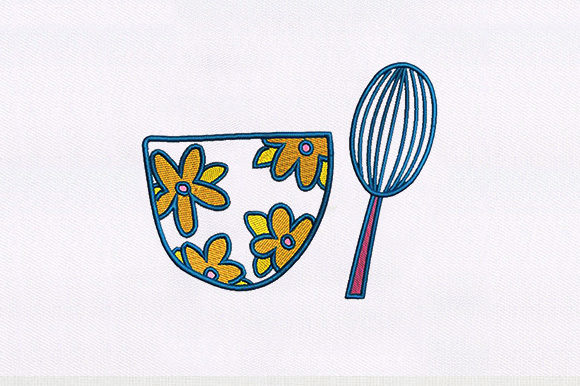 Bowl with Egg Mixer Embroidery Review