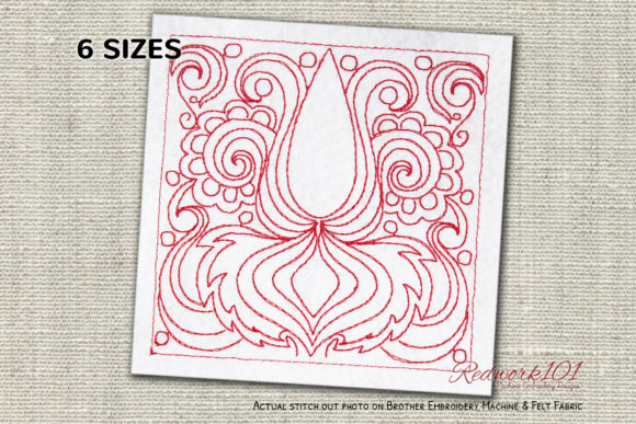 Indian Cultural Pattern Redwork Review for Seasonal Embroidery