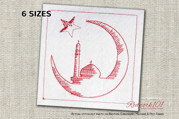 Islam Symbol Mosque Design for Sweatshirt Embroidery