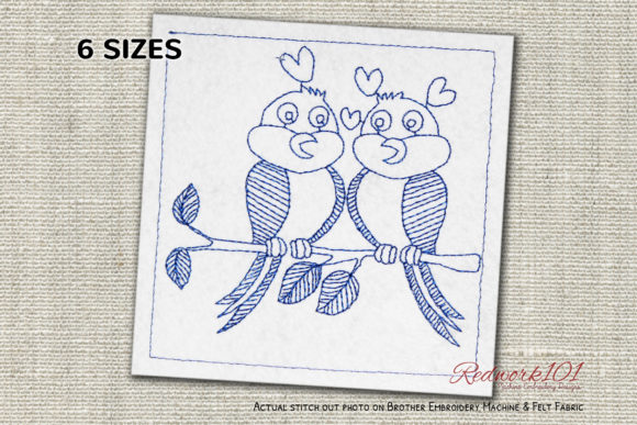Love Birds Redwork Design Review for Apparel Projects