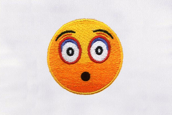 Shocked Emoji Face Embroidery Design Review
