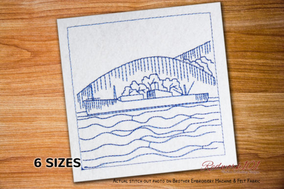 Victory Ship Redwork Embroidery Design Review